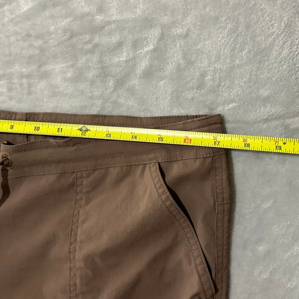 Prana Women's Size M Tan Capri Hiking Outdoor Athletic Shorts Drawstring Pockets - Picture 3 of 8